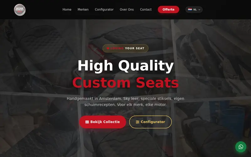 Website Amsterdam Custom Seats — Maatwerk