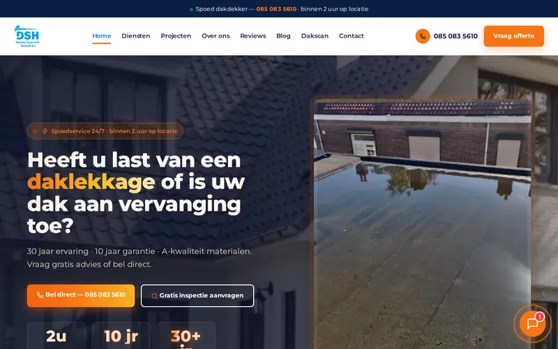 Website DSH Dakdekkers — Dakwerken