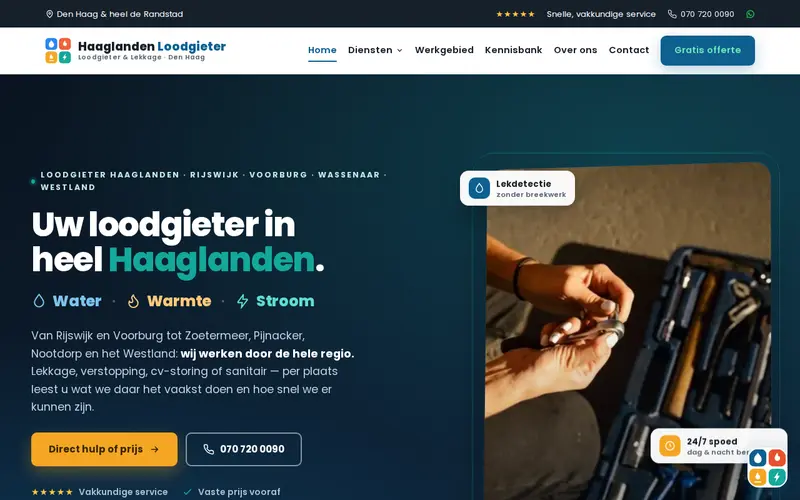 Website Haaglanden Loodgieter — Loodgieter