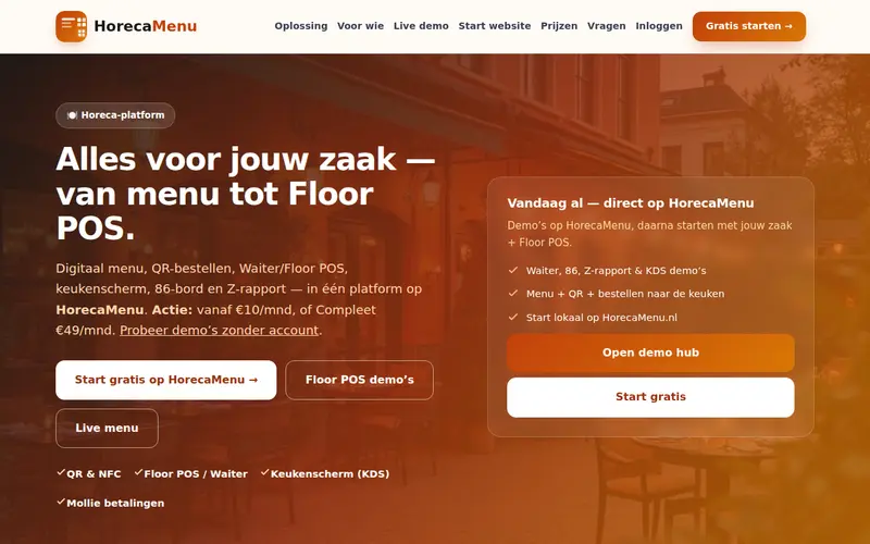 Website HorecaMenu — Horeca