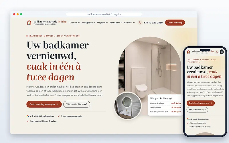 Badkamerrenovatie in 1 dag