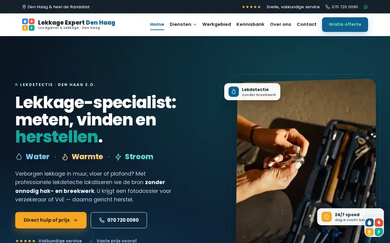 Website Lekkage Expert Den Haag — Loodgieter
