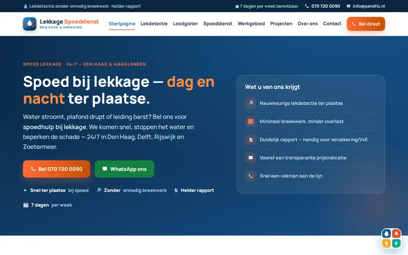 Website Lekkage Spoeddienst Den Haag — Loodgieter
