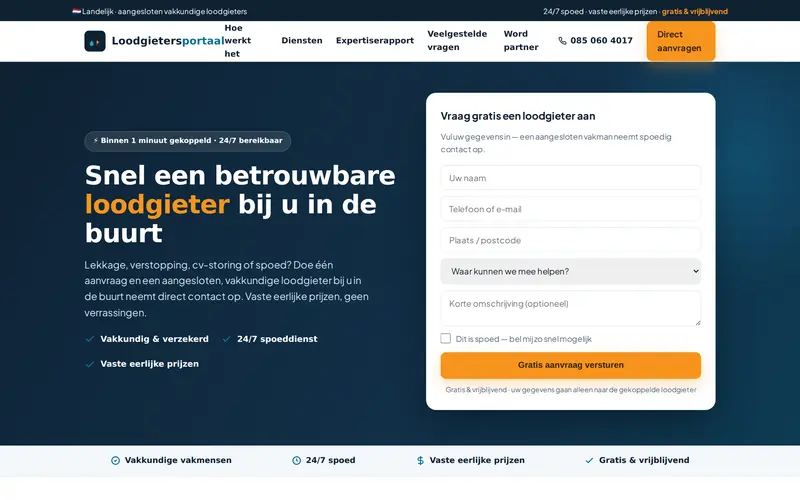 Website Loodgietersportaal — Loodgieter