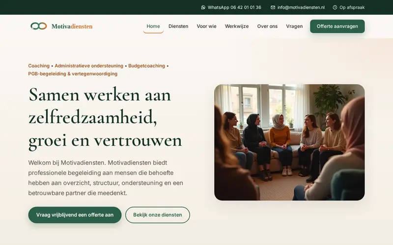 Website Motivadiensten — Zorg
