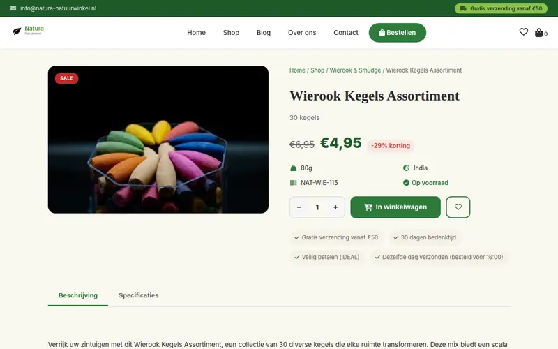 Website Natuurwinkel — Retail
