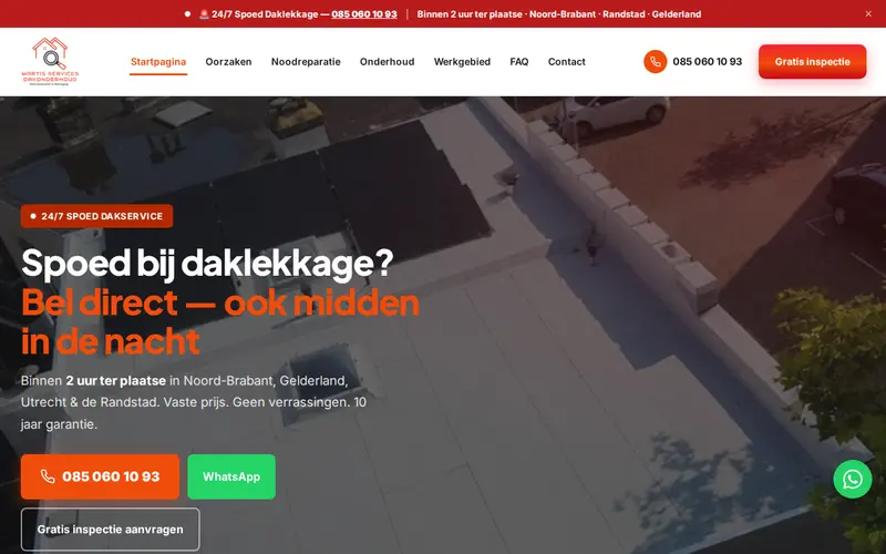 Website Spoed Daklekkage — Lekkage