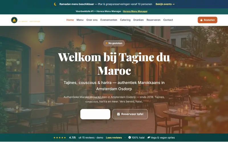 Website Tagine du Maroc — Horeca