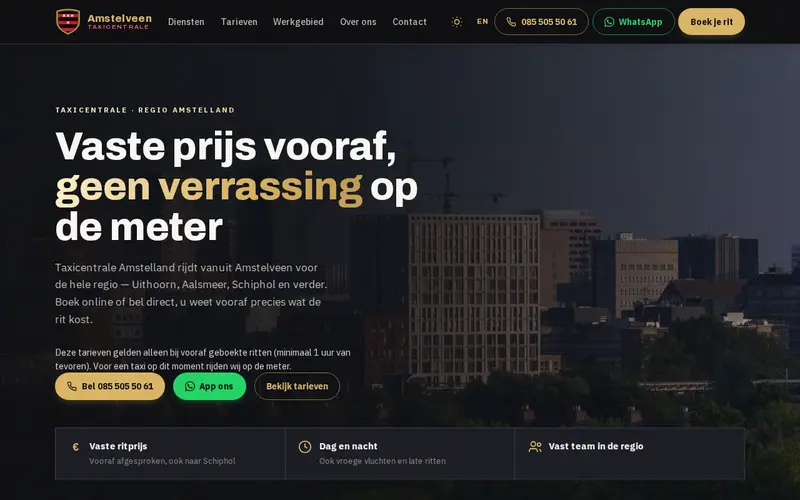 Website Taxicentrale Amstelland — Horeca