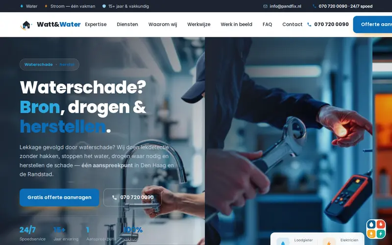 Website Wattenwater — Loodgieter