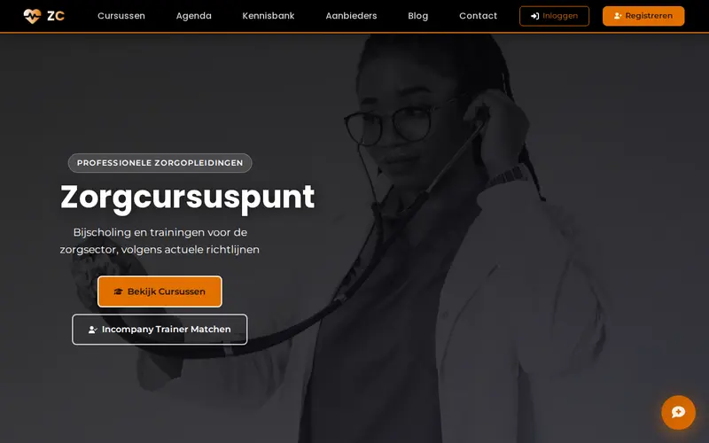 Website Zorgcursuspunt — Zorg